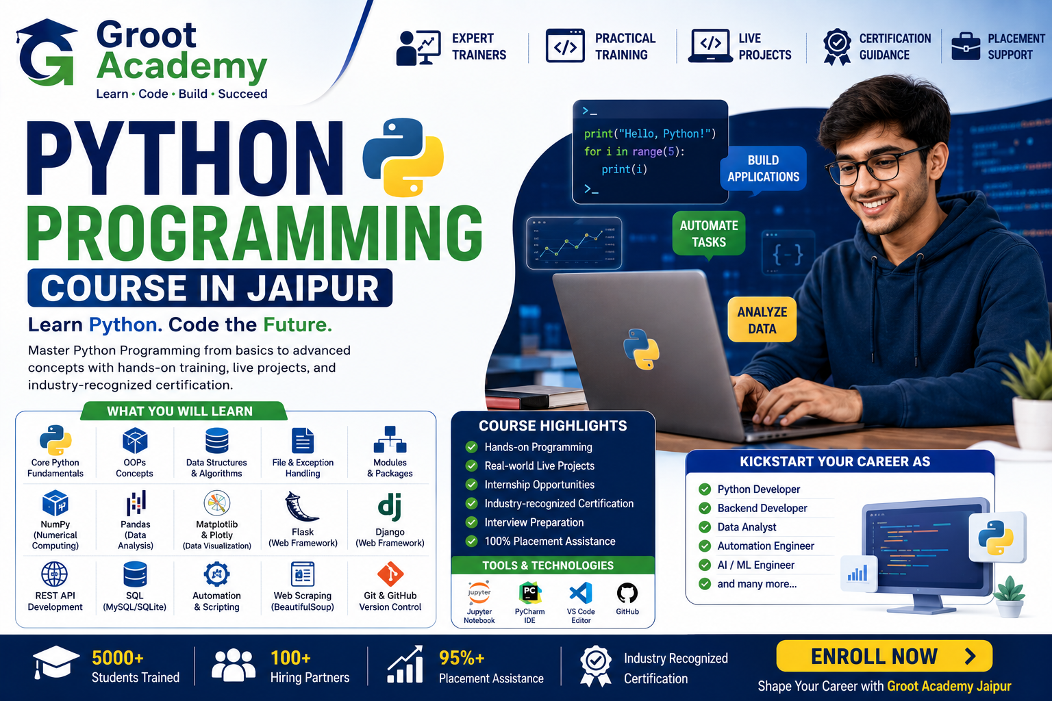 Python Programming course at Groot Academy Jaipur